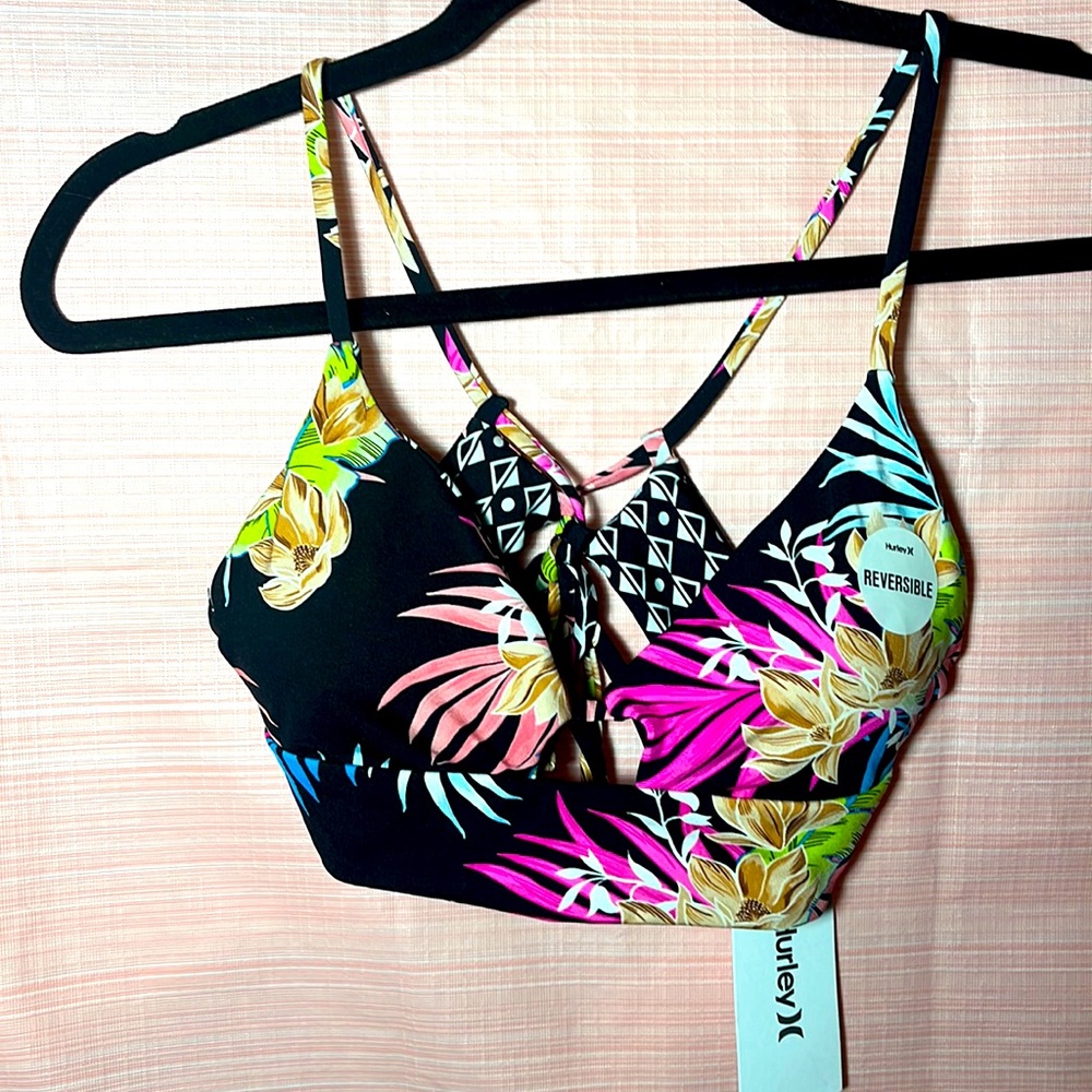 NWT Hurley Reversible Bralette/Bikini Top